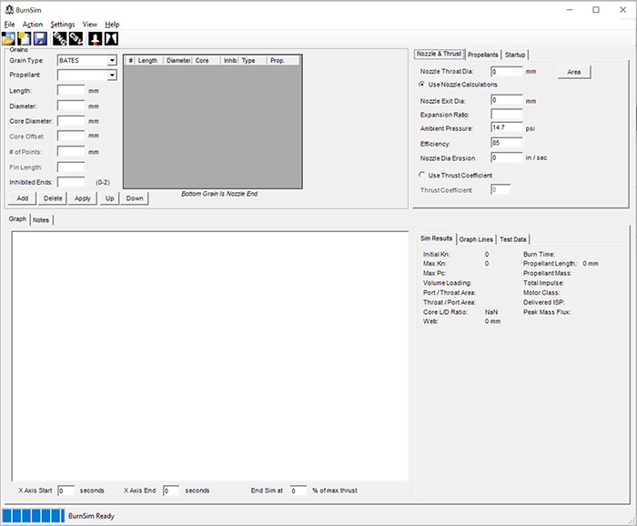 BurnSim Main Window